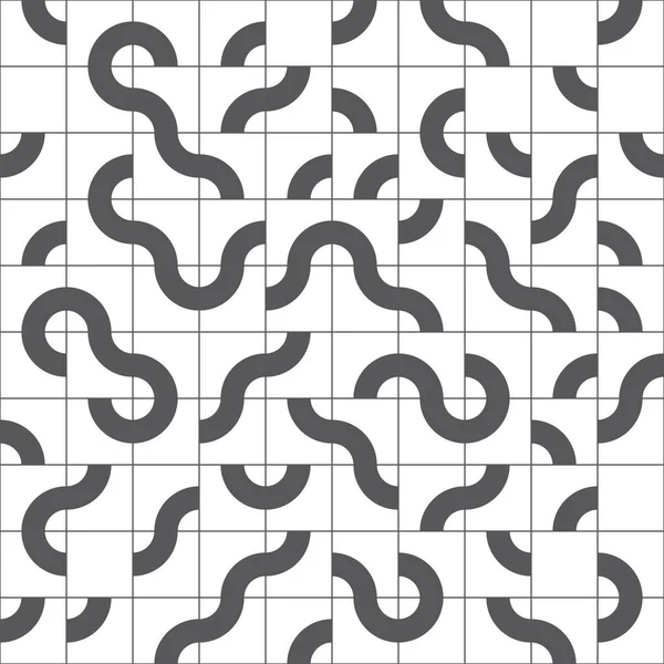 Design de padrão sem costura abstrato com formas circulares em azulejos — Vetor de Stock