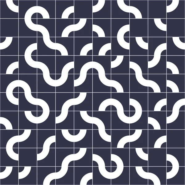 Diseño de patrón sin costura abstracto con formas circulares de azulejos — Vector de stock