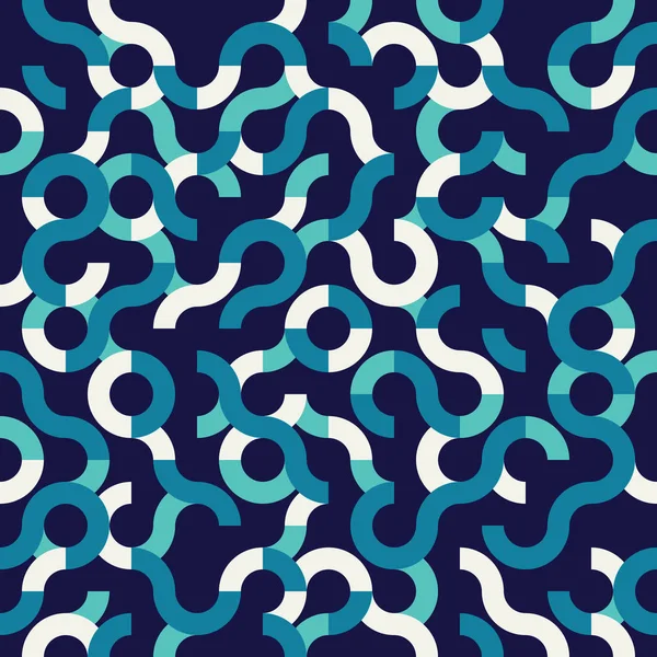 タイル張りの円形の図形と抽象的なシームレス パターン デザイン — ストックベクタ
