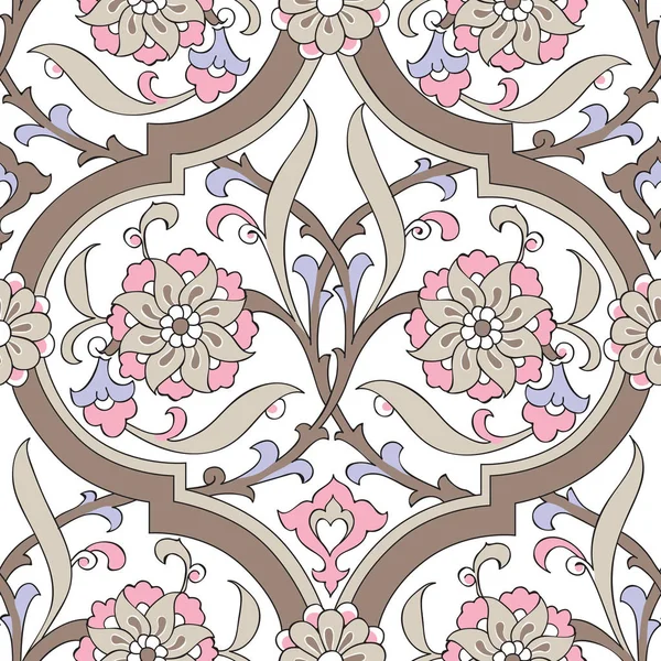 Изник плитка цветочный бесшовный дизайн шаблона — стоковый вектор