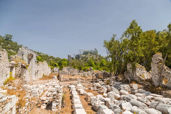 位于土耳其安塔利亚的 Olympos 古代文明建在地中海沿岸 — 图库照片