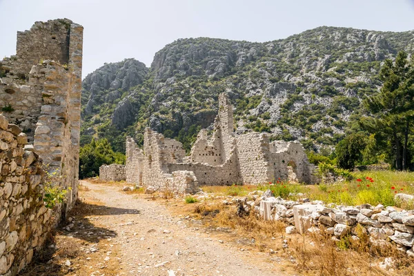 Ruiny Starożytnego Olympos Antalya Turcja Starożytnej Cywilizacji Został Zbudowany Wybrzeżu — Zdjęcie stockowe