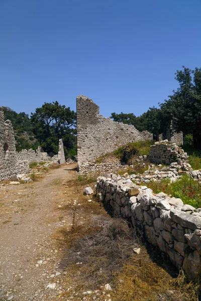 位于土耳其安塔利亚的 Olympos 古代文明建在地中海沿岸 — 图库照片