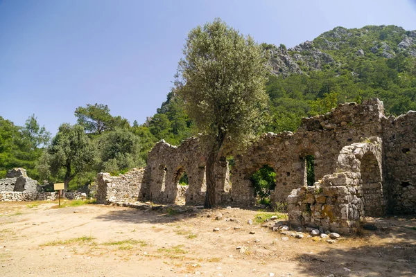 Olympos Antik Sitesi Antalya Türkiye Kalıntıları Antik Uygarlık Akdeniz Kıyısında — Stok fotoğraf