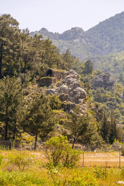 King Tomb Sarcophagus Olympos Ancient Site Antalya Turkey Древняя Цивилизация — стоковое фото