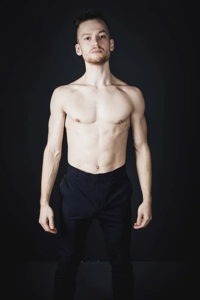 Young ginger topless man studio portrait — Stock Photo, Image