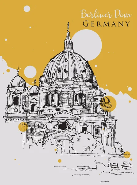 Berliner Dom 'un çizimi. — Stok Vektör