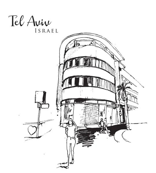 Dibujo ilustración de Tel Aviv — Vector de stock