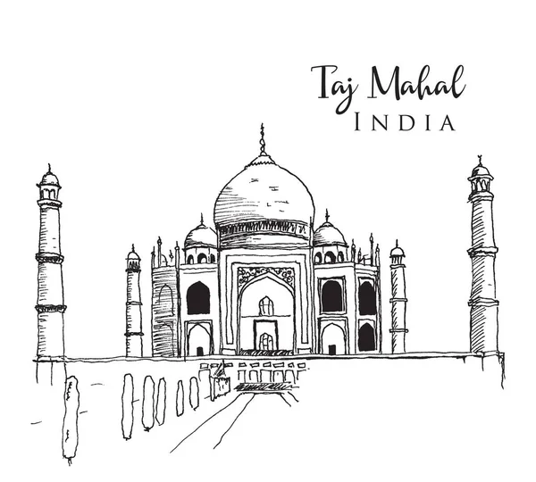 Rysunek szkic ilustracja Taj Mahal — Wektor stockowy