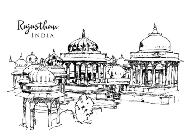 View Of Udaipur Rajasthan India Hand Drawn Cityscape Sketch Travel Art  Vintage Artistic Postcard Template Vector Illustration Royalty Free SVG  Cliparts Vectors And Stock Illustration Image 58716603