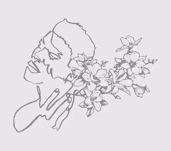 Sketchy single line drawing illustration of a sensual man — Stock vektor