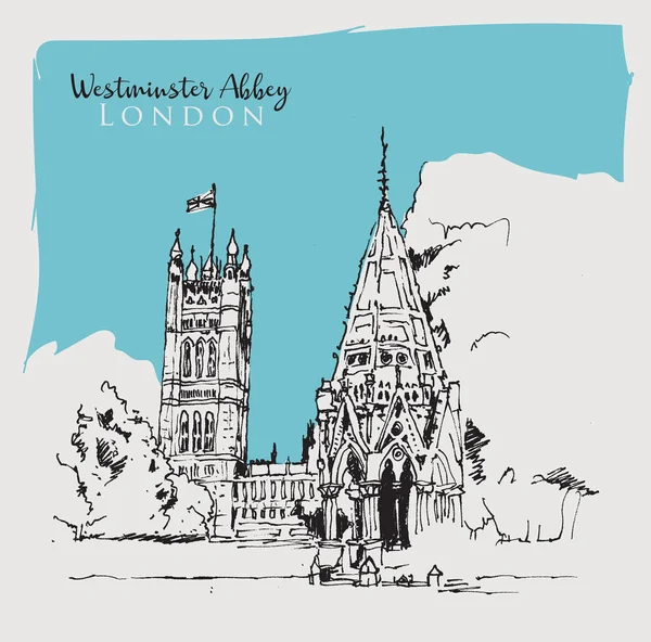 Desenho esboço ilustração da Abadia de Westminster —  Vetores de Stock