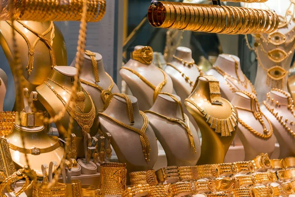 Variety of golden accessories — 스톡 사진