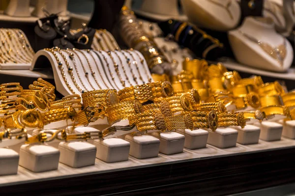 Variety of golden accessories — Stock Photo, Image