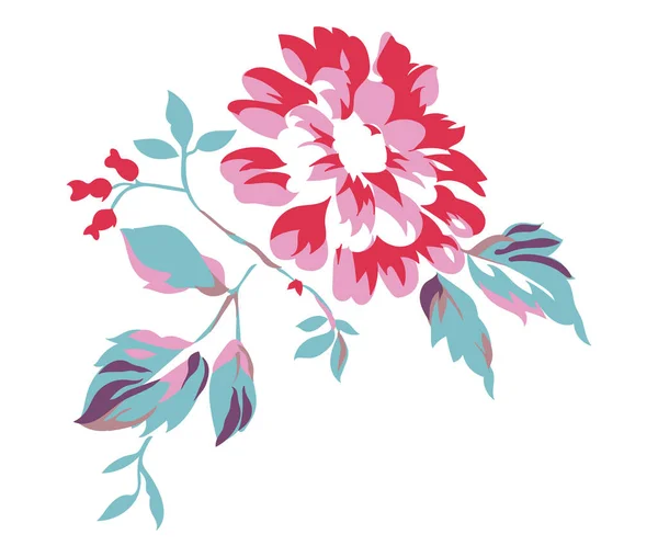 Illustration Florale Style Vintage Élément Design Fleurs Chics Minables — Image vectorielle