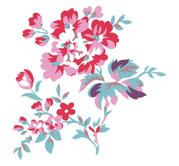 Illustration Florale Style Vintage Élément Design Fleurs Chics Minables — Image vectorielle