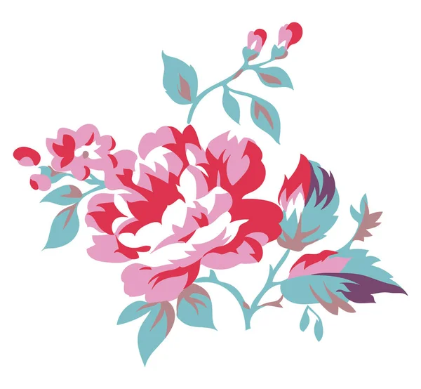 Illustration Florale Style Vintage Élément Design Fleurs Chics Minables — Image vectorielle