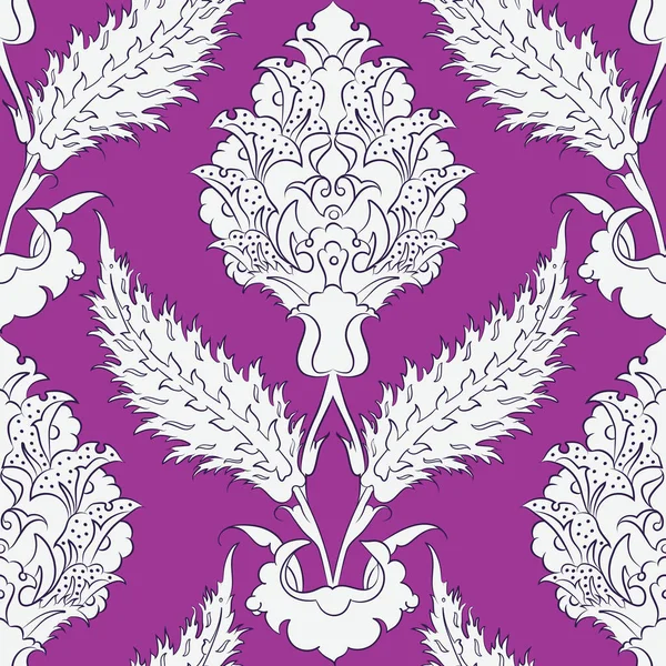 传统土耳其风格Iznik瓷砖饰物的矢量无缝图案设计 伊斯兰花卉重复背景 — 图库矢量图片#