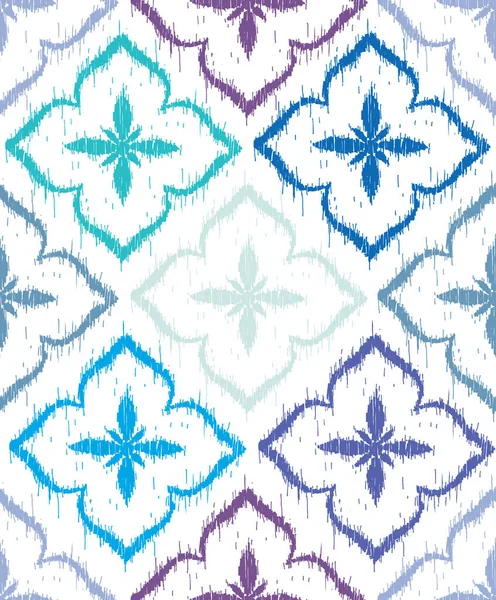 Motif Vectoriel Sans Couture Avec Ornements Ikat Arrière Plan Répété — Image vectorielle