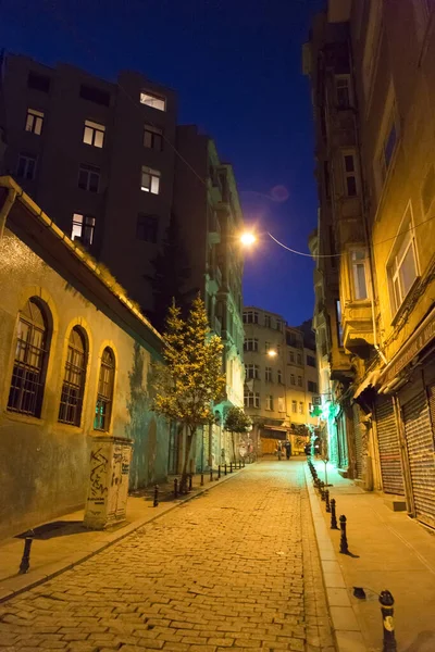 Istanbul Turquie Avril 2020 Nuit Tranquille Dans Rue Istiklal Sous — Photo