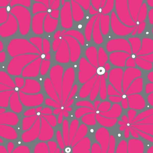 Design Floral Sans Couture Avec Grandes Fleurs Stylisées Fond Répétition — Image vectorielle