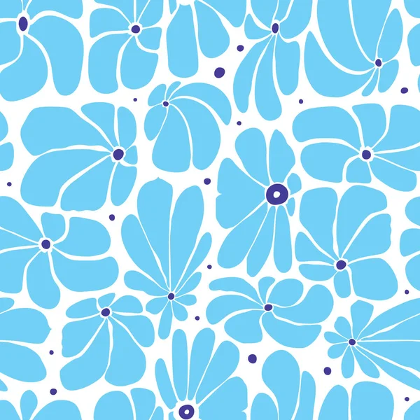 Design Floral Sans Couture Avec Grandes Fleurs Stylisées Fond Répétition — Image vectorielle