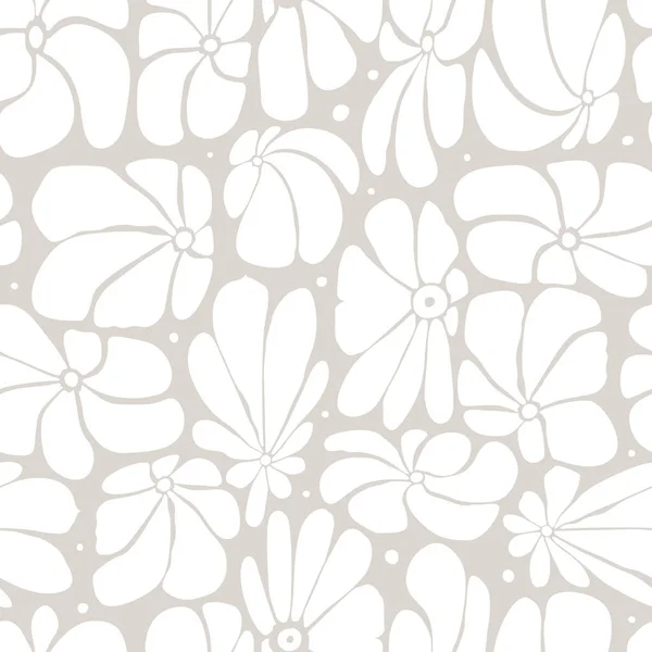 Design Floral Sans Couture Avec Grandes Fleurs Stylisées Fond Répétition — Image vectorielle