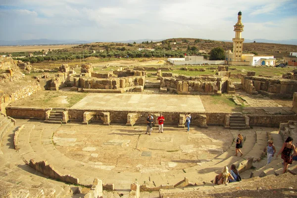 Antiguo anfiteatro en Bulla Regia, Túnez. Antic ruinas romanas — Foto de Stock