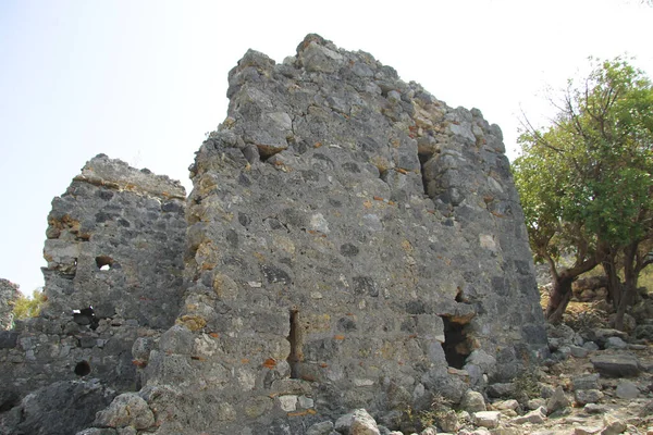 Arquitectura antigua en la isla de San Nicolás - Isla Gemiler, Tu —  Fotos de Stock