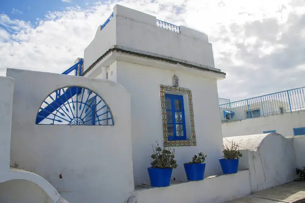 Kota Desain Putih Dan Biru Sidi Bou Said Tunisia Afrika — Stok Foto