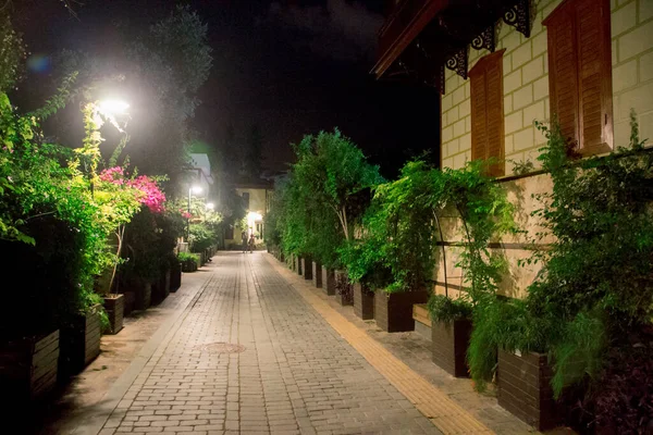 Ulicy Starego Miasta Kaleici Nocy Antalya Turcja Wrzesień 2019 — Zdjęcie stockowe