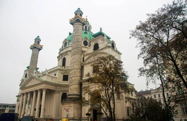 Charles Church Karlskirche Karlsplatz Vienna Austria November 2018 — Stock Photo, Image