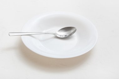 derin plakalı beyaz sıva üzerine çelik kaşık