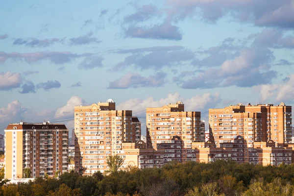 Modern apartment houses in urban quarter in autumn — Stockfoto
