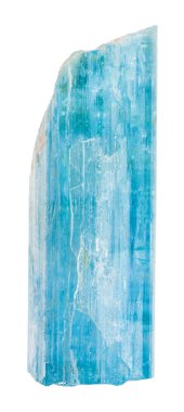 raw Aquamarine (blue beryl) crystal isolated clipart
