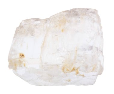 Petalite (castorite) gemstone isolated on white clipart