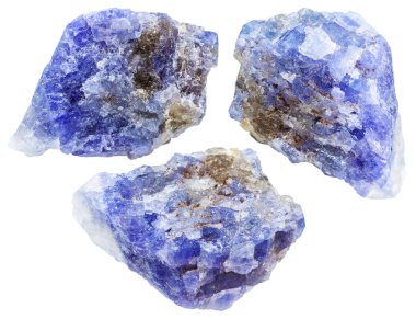Tanzanit (mavi menekşe zoisite) kristaller kümesi