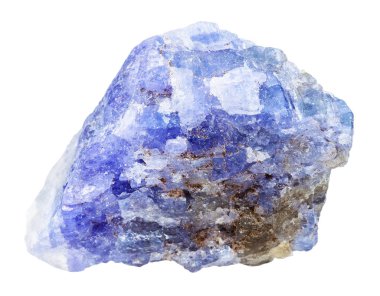 Tanzanite (blue violet zoisite) rock isolated clipart