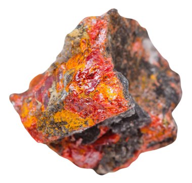 Taş üzerinde beyaz izole realgar