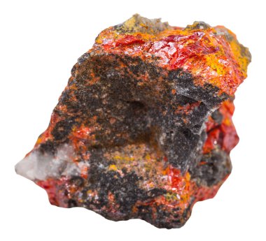 Rock ile izole Realgar kristalleri