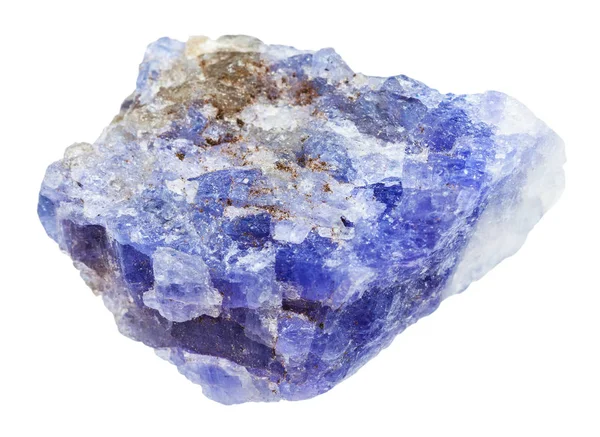 Batu Tanzanite (biru zoisit) terisolasi — Stok Foto