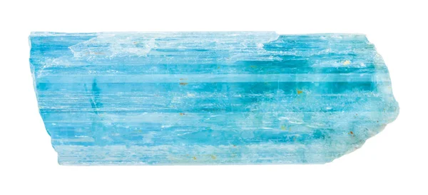 Aquamarine (niebieski beryl) kryształ na białym tle — Zdjęcie stockowe