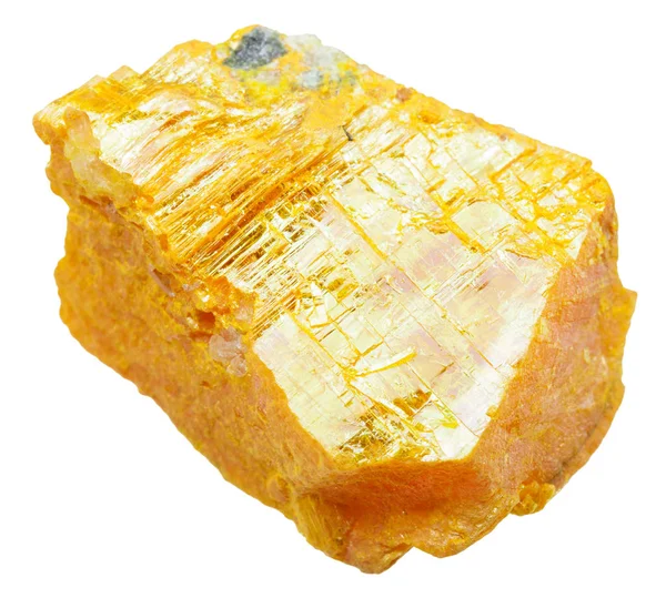 Piece of orpiment stone isolated on white Stock Photo