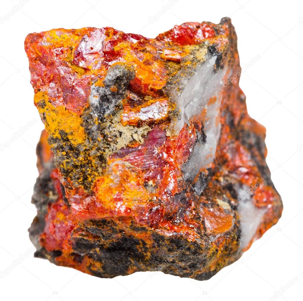 stone with crystals of Realgar isolated