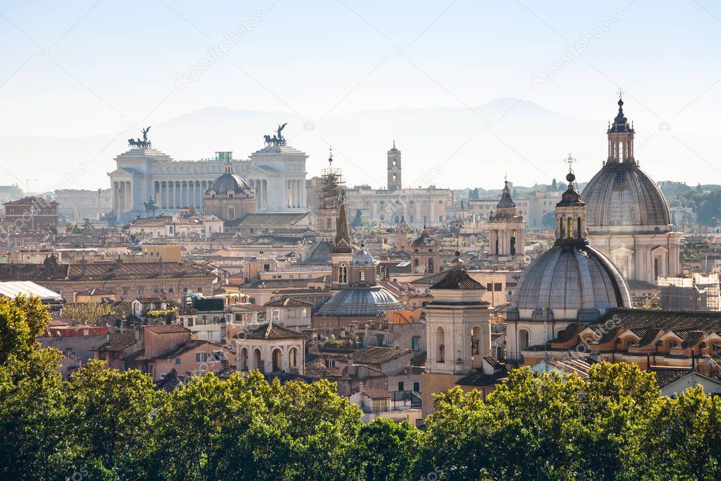 view of ancient center of Rome on Capitoline Hill