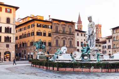 Piazza della Signoria Floransa şehir üzerinde çeşme