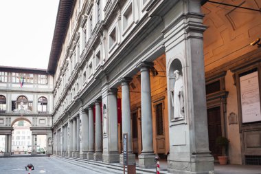 colonnade of Uffizi Gallery in Florence city clipart