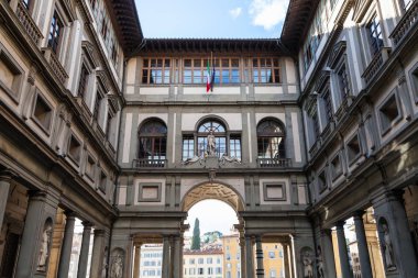 Uffizi Galerisi Floransa şehir görünümünü