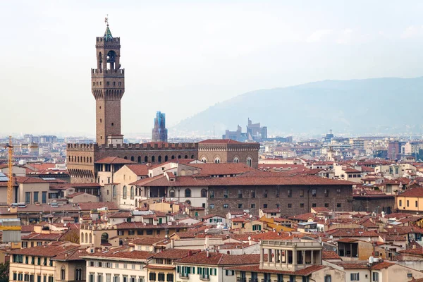 Oben Blick auf den Palazzo Vecchio in Florenz — Stockfoto