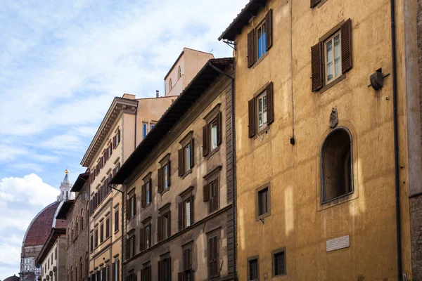 Old apartment buildings and dome of Cathedral — Stock Photo, Image